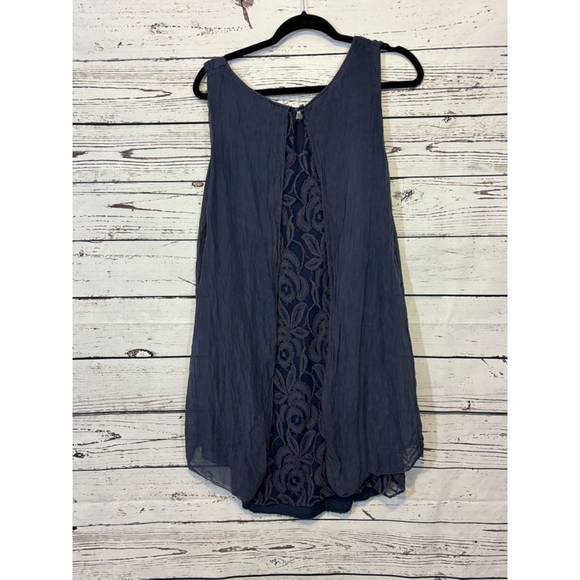 Women's Amanti Sleeveless Top Blue/Navy Size S - Picture 4 of 5